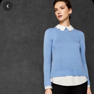 Ted Baker scallop collar mock jumper sweater